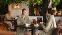 Gasten genieten van een dagje wellness - restaurant met koffie en gebak